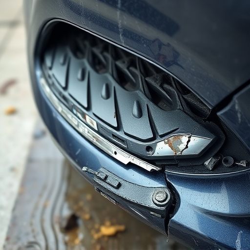 damaged car bumper