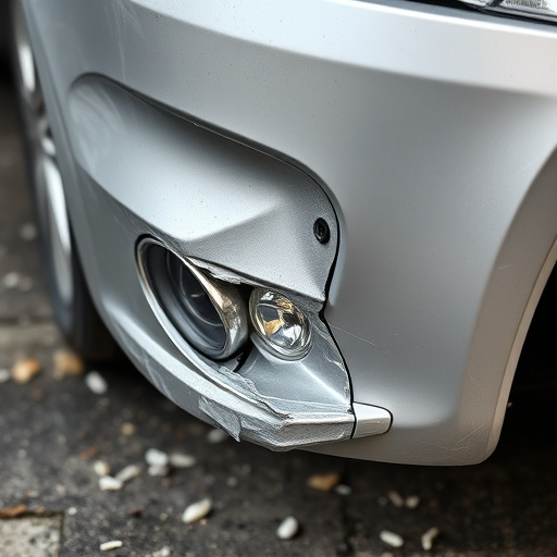 damaged car bumper