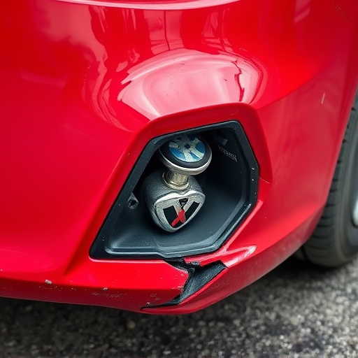 damaged car bumper