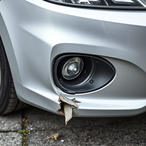 damaged car bumper