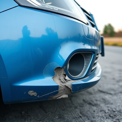 damaged car bumper