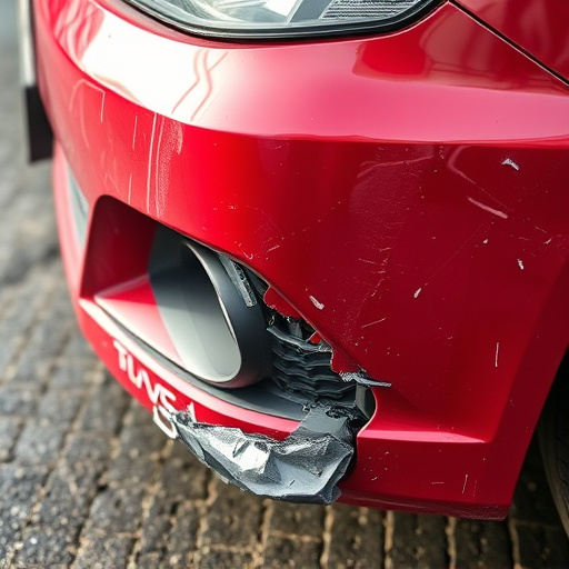 damaged car bumper