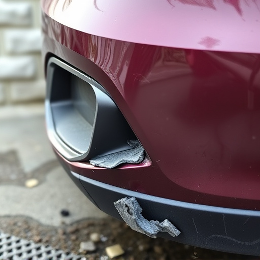 damaged car bumper
