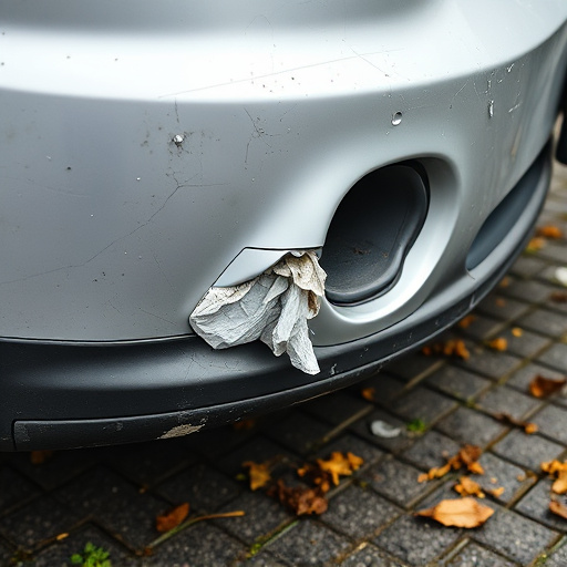 damaged car bumper