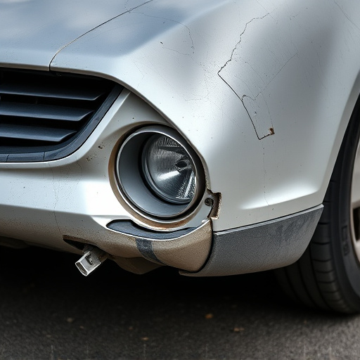 damaged car bumper