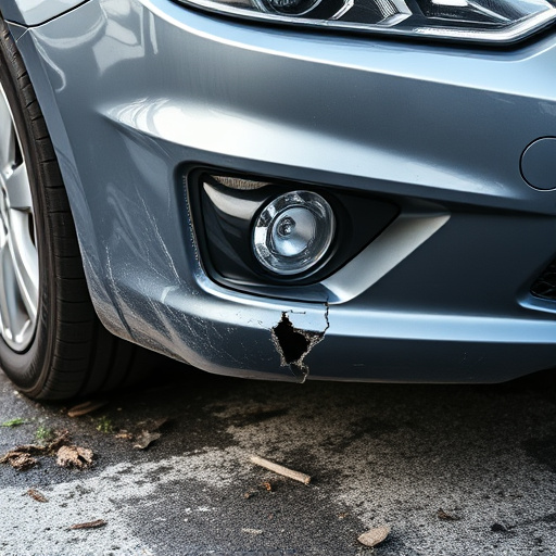 damaged car bumper
