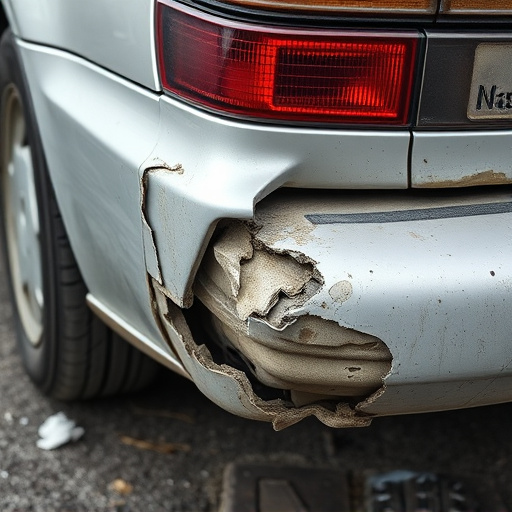 damaged car bumper