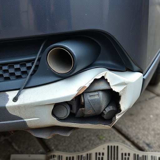 damaged car bumper