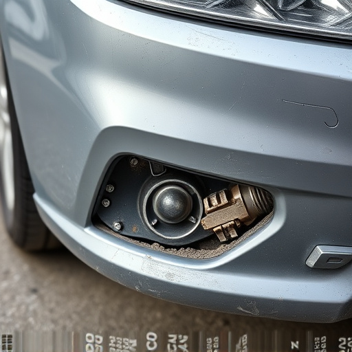damaged car bumper
