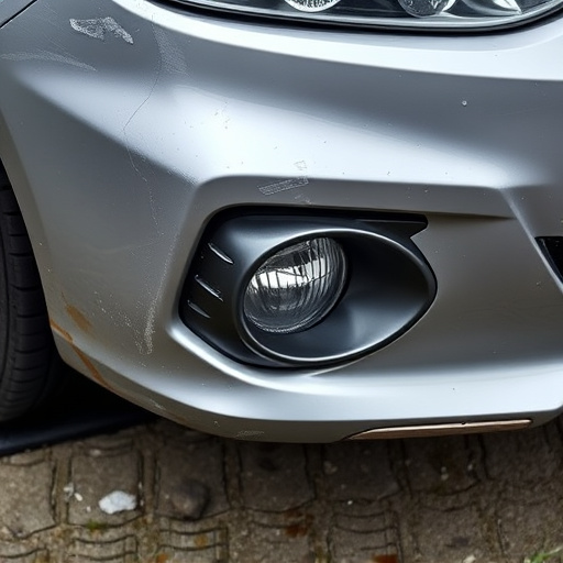 damaged car bumper