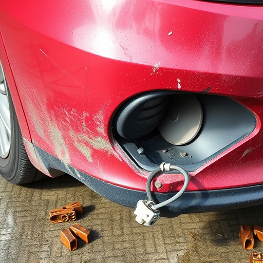 damaged car bumper