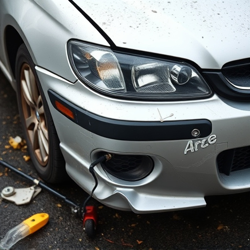 damaged car bumper