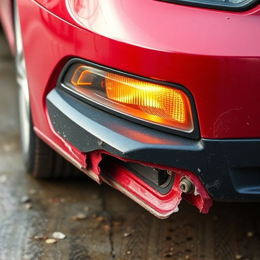 damaged car bumper