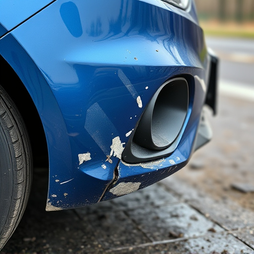 damaged car bumper