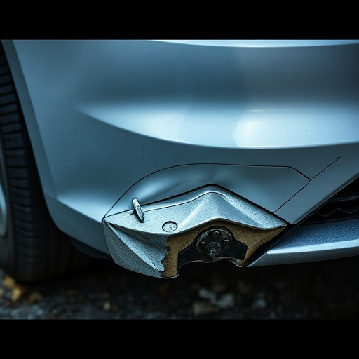 damaged car bumper