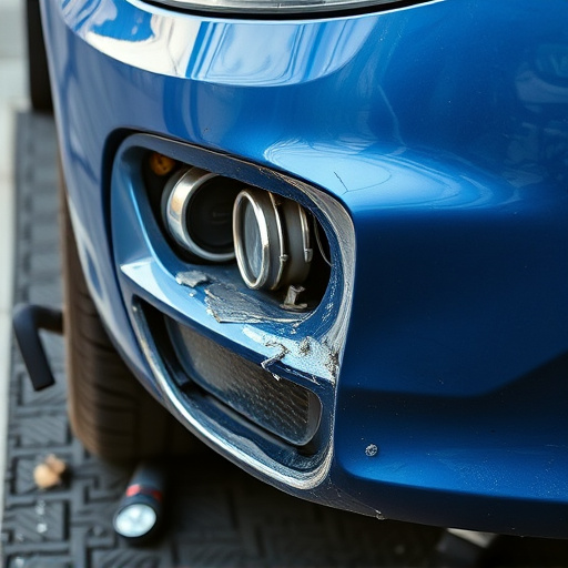 damaged car bumper