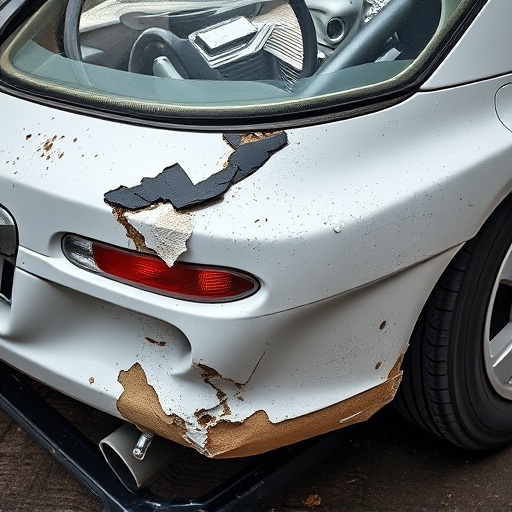 damaged car bumper