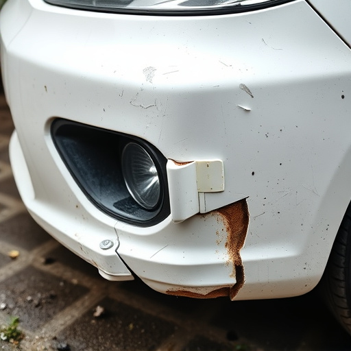 damaged car bumper