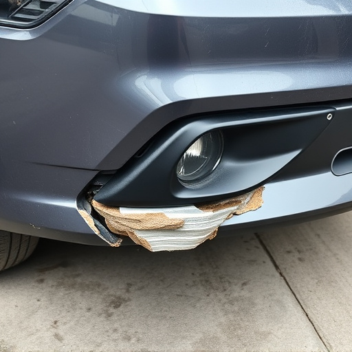 damaged car bumper