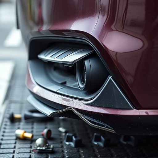 damaged car bumper