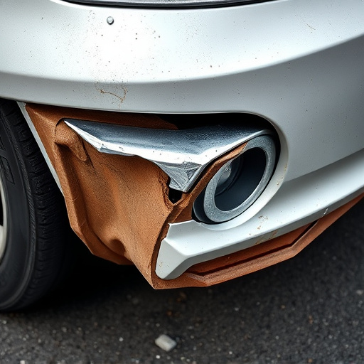 damaged car bumper