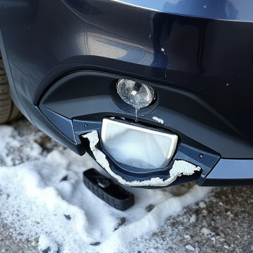 damaged car bumper