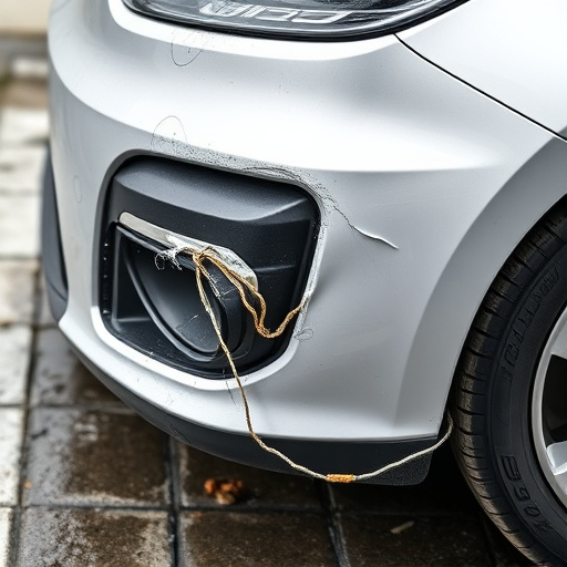 damaged car bumper