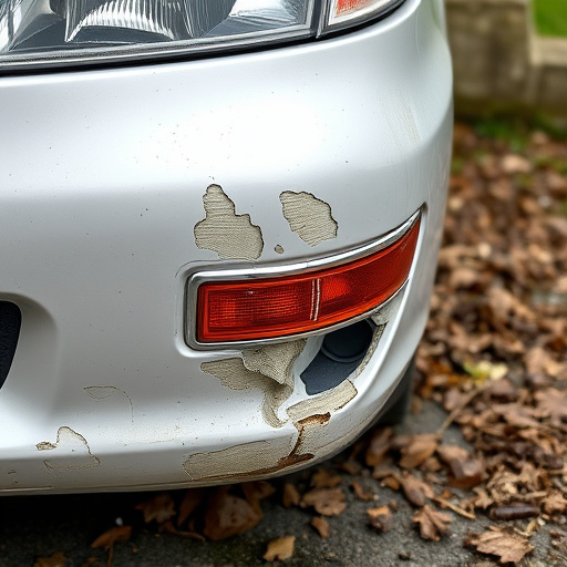 damaged car bumper