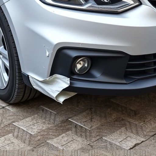 damaged car bumper