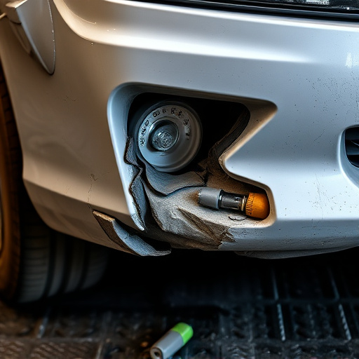 damaged car bumper