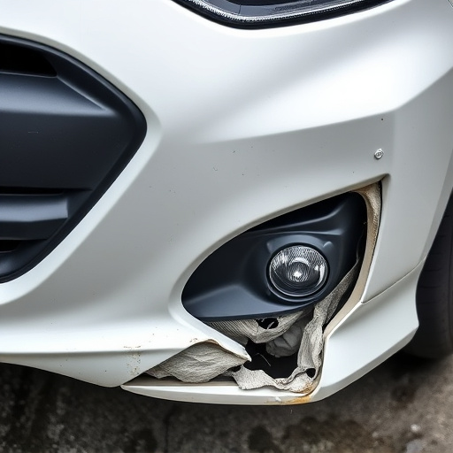 damaged car bumper