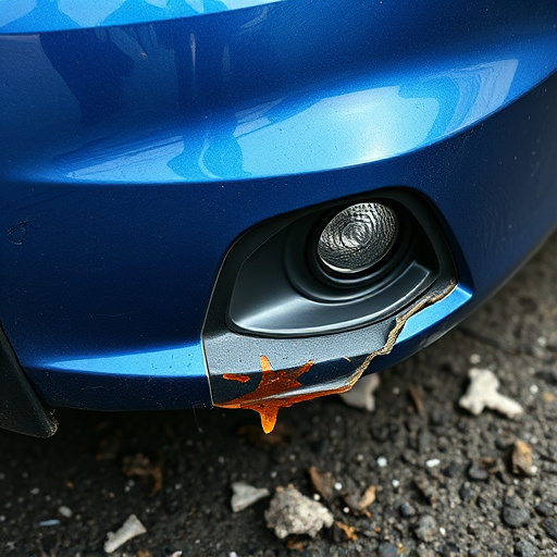 damaged car bumper