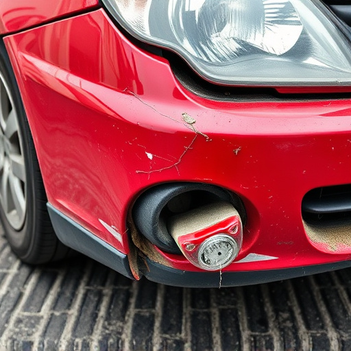 damaged car bumper