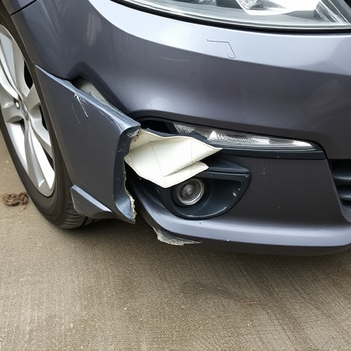damaged car bumper