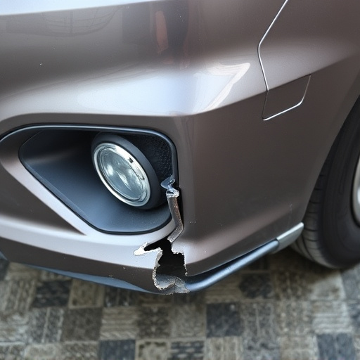 damaged car bumper