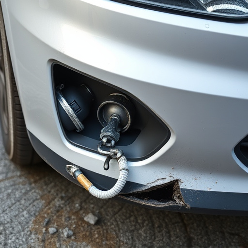damaged car bumper