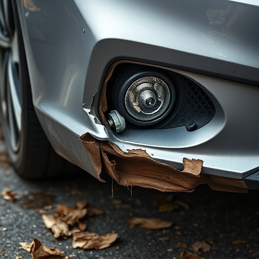 damaged car bumper