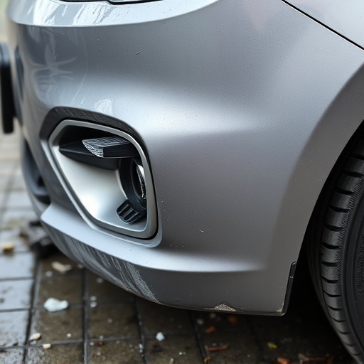 damaged car bumper