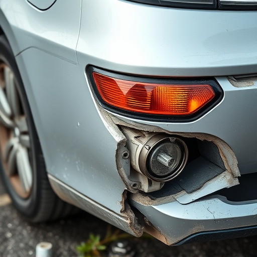 damaged car bumper