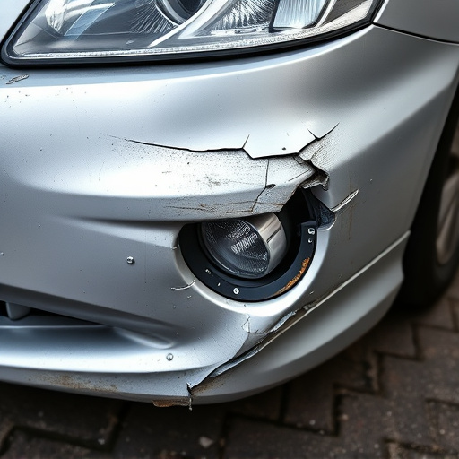 damaged car bumper