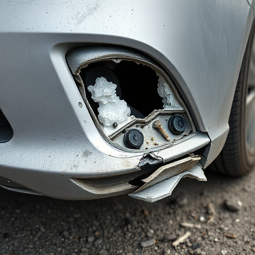 damaged car bumper