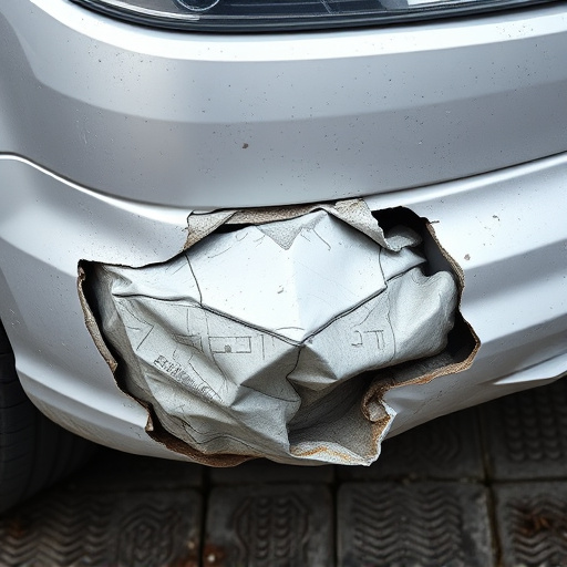 damaged car bumper