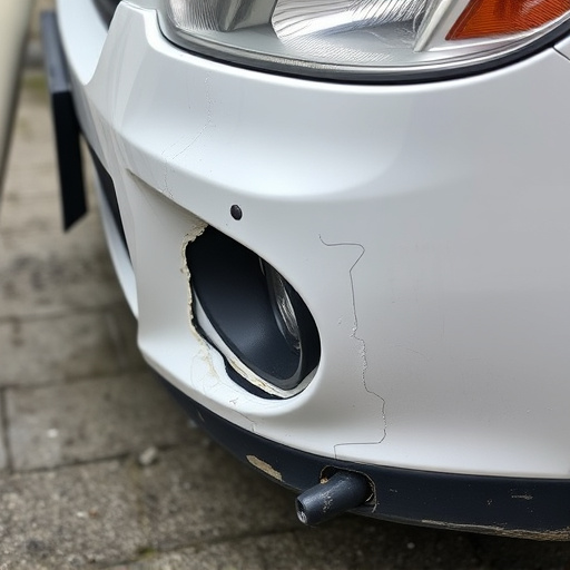 damaged car bumper