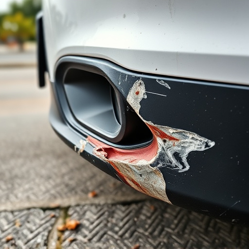 damaged car bumper