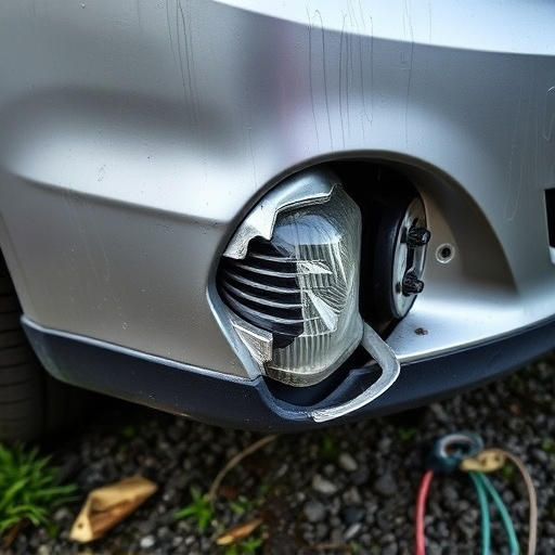 damaged car bumper