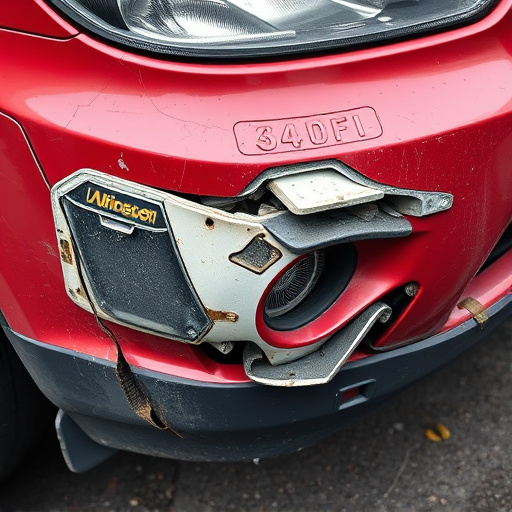 damaged car bumper