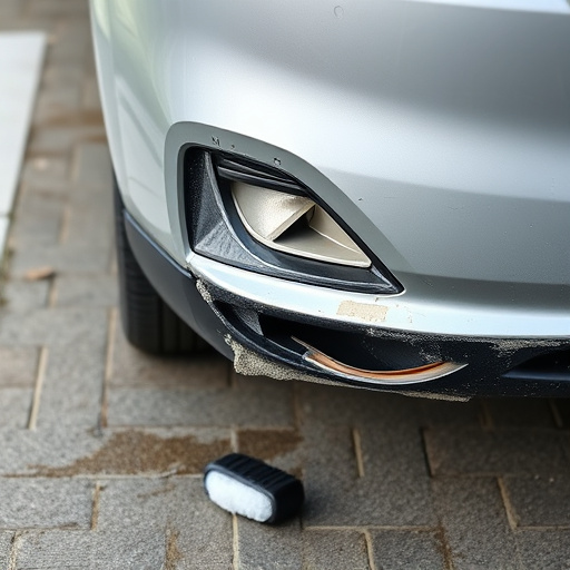 damaged car bumper