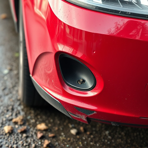 damaged car bumper