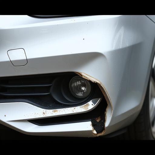 damaged car bumper