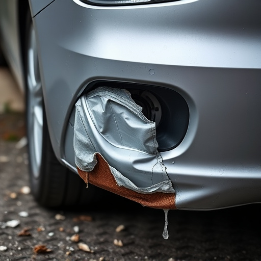 damaged car bumper
